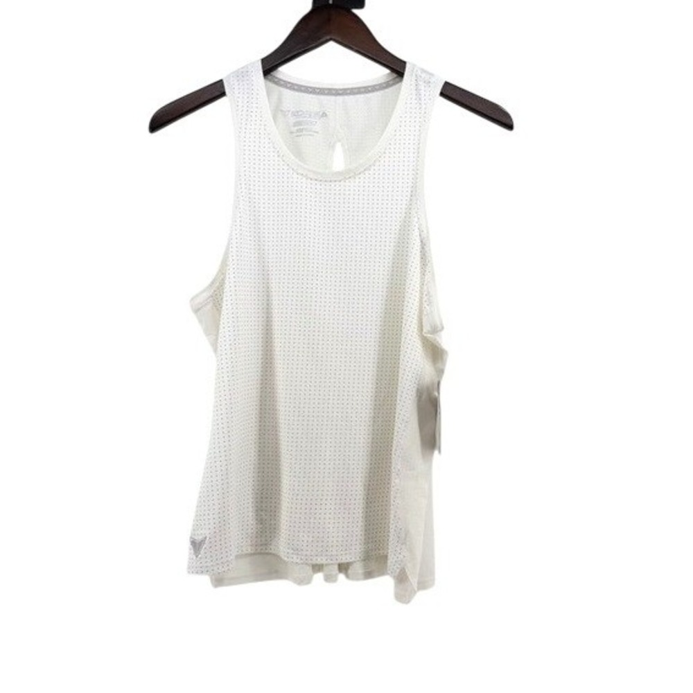 Korsa Cadence Run Tank 2.0 Womens‎ XL White Perforated Mesh Keyhole Back NEW